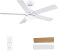 CJOY Deckenventilator mit Beleuchtung, 107 cm, 4.2 W, 7.2 W, Led, Weiß