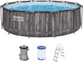 Bestway Steel Pro MAX Frame Pool-Set mit Filterpumpe Ø 366 × 100 cm, 2.006 l, 220-240 V, 12 V, 40 W, 107 cm