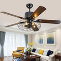 JMrider Deckenventilator Licht Beleuchtung Deckenventilator mit Beleuchtung, Fernbedienung, dimmbares Licht, Schwarz/Braun