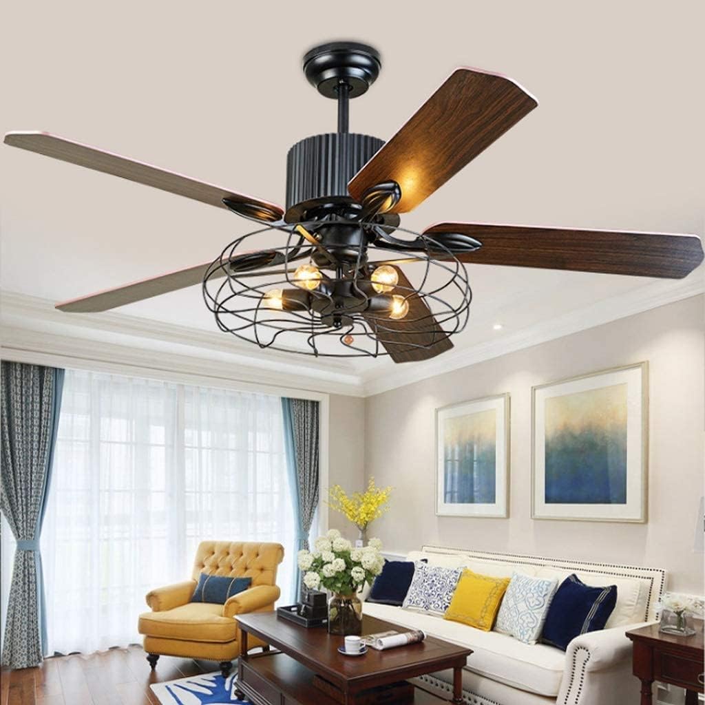 JMrider Deckenventilator Licht Beleuchtung Deckenventilator mit Beleuchtung, Fernbedienung, dimmbares Licht, Schwarz/Braun