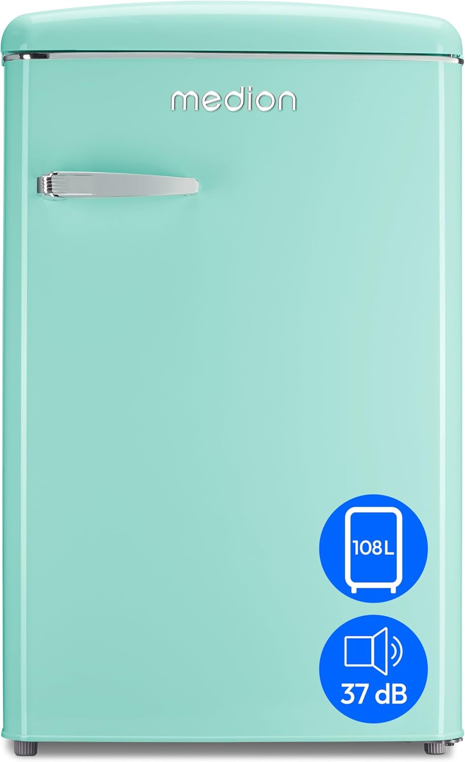 MEDION Retro Kühl-Gefrierkombination (95 l Kühlschrank, Retrokühlschrank, 37790,108 l, 37 dB