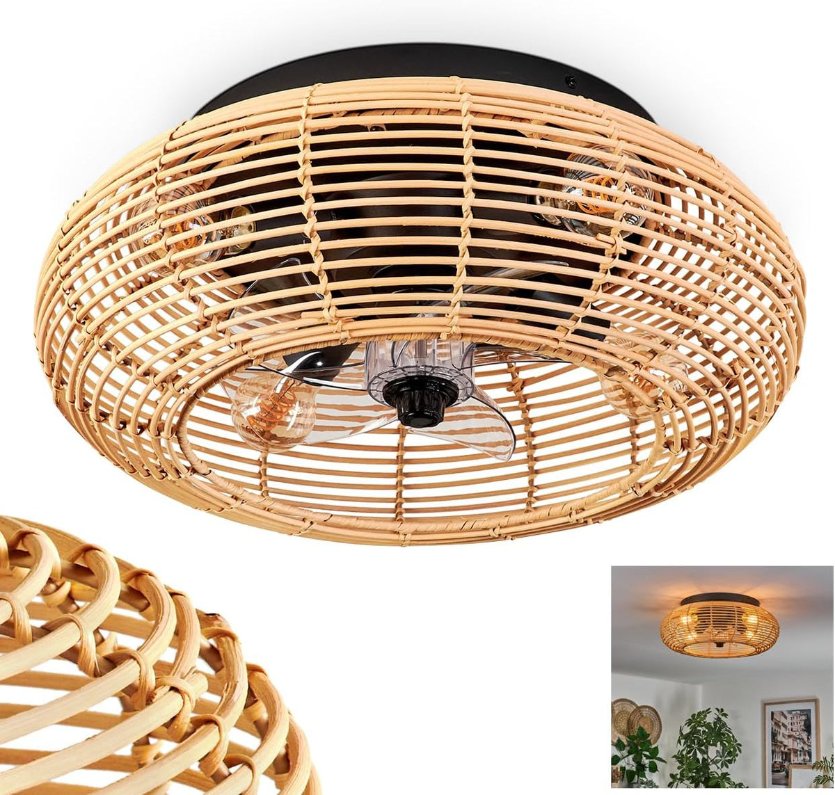 HOFSTEIN Deckenventilator Mulstrand, Deckenlampe, Deckenleuchte