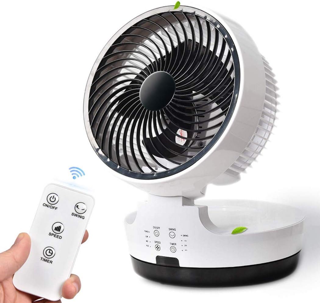 W&HH Faltbarer Raumluft-Umwälzventilator, Praktisch, Klimaanlage, Für Zuhause, 1-7 Stunden, 24,1 cm, 21 cm, 24,8 cm, 1,9 kg, Schwarz