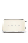 Smeg TSF02CREU 4-Scheiben-Toaster im Retro-Design, 2 Schlitze für 4 Scheiben, 2 × 4 TSF02CREU -Toaster, 6 Vergoldungsniveaus, 2 lange Schlitze
