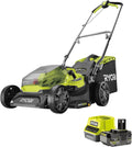 RYOBI ONE+ RY18LM37A-140 18-V-Akku-Rasenmäher für mittlere Gärten, 37 cm, 25–70 mm, 45-l-Fangkorb, Mulchfunktion, 4,0-Ah-Akku und Ladegerät