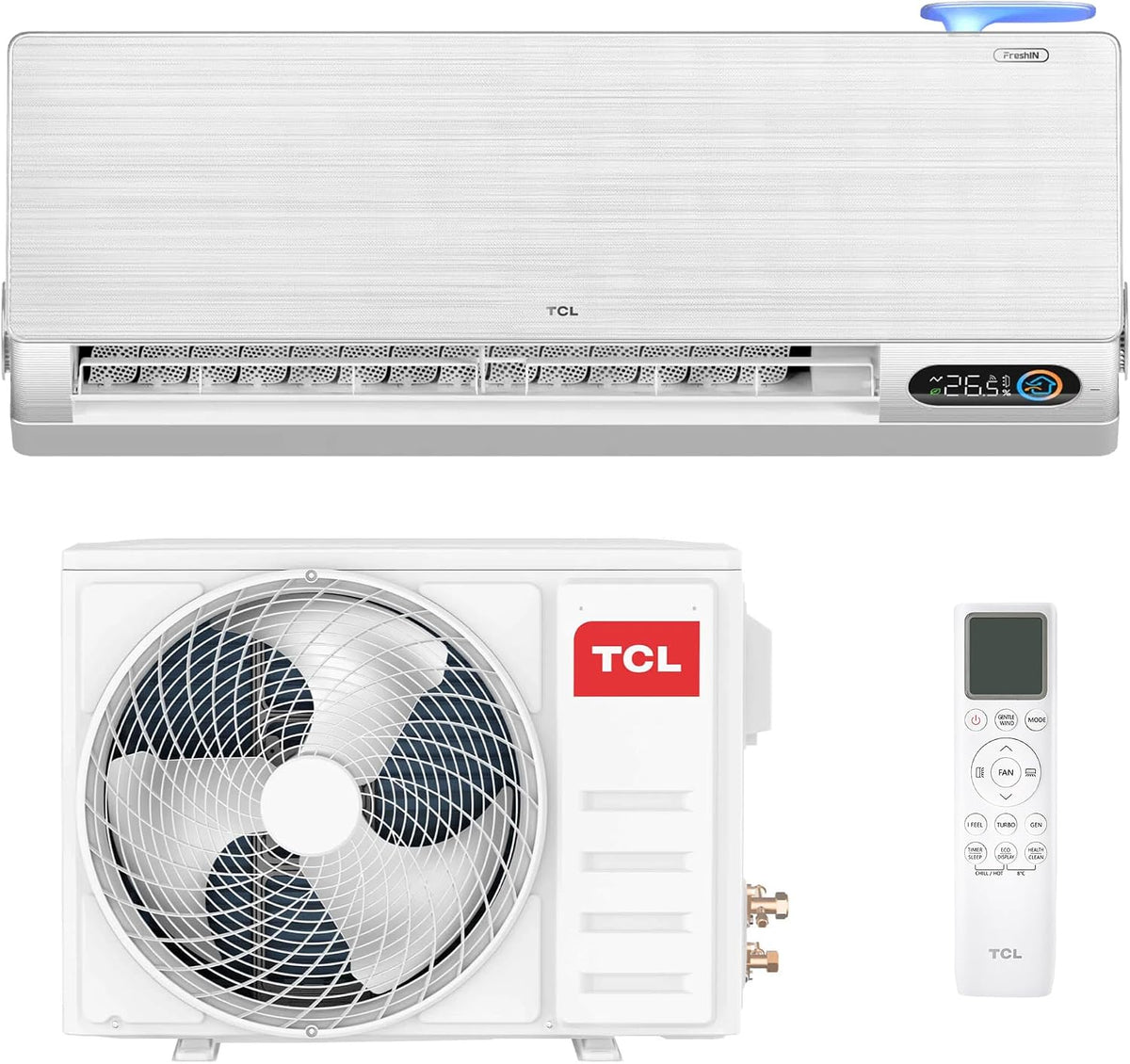 HANTECH Split Klimaanlage, 12000 BTU, Filter-und Selbstreinigungssystem WIFI, App und Steuerung, App-Steuerung, App-/WLAN-Steuerung, Timer