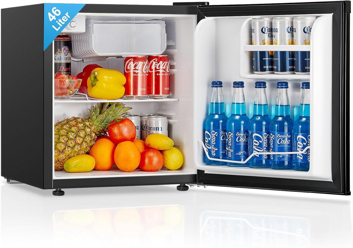 FOHERE Mini Kühlschrank 46 l, 79 kWh, Schwarz