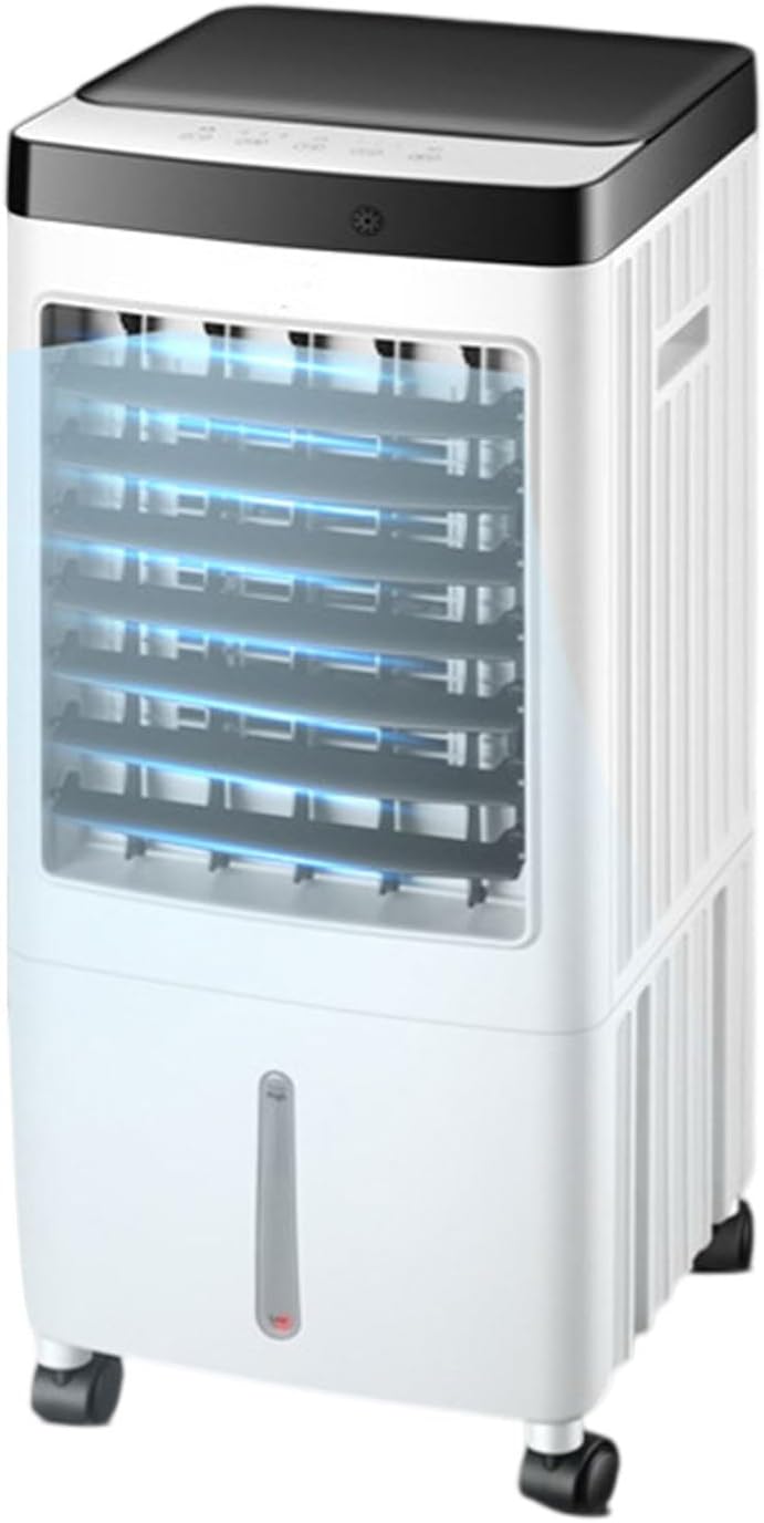 Generic Kühlventilator Luftkühler, 7-Stunden-Timer, 10L großer Wassertank für Wohnzimmer, 3 Windgeschwindigkeiten, Wasserkühlung mit Universalrädern