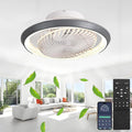TJSC 49 LED Deckenventilator mit Beleuchtung, 72W Leise lampe mit Ventilator und Fernbedienung APP, 360° Drehbar, 30 dB, 49 cm, App-Steuerung