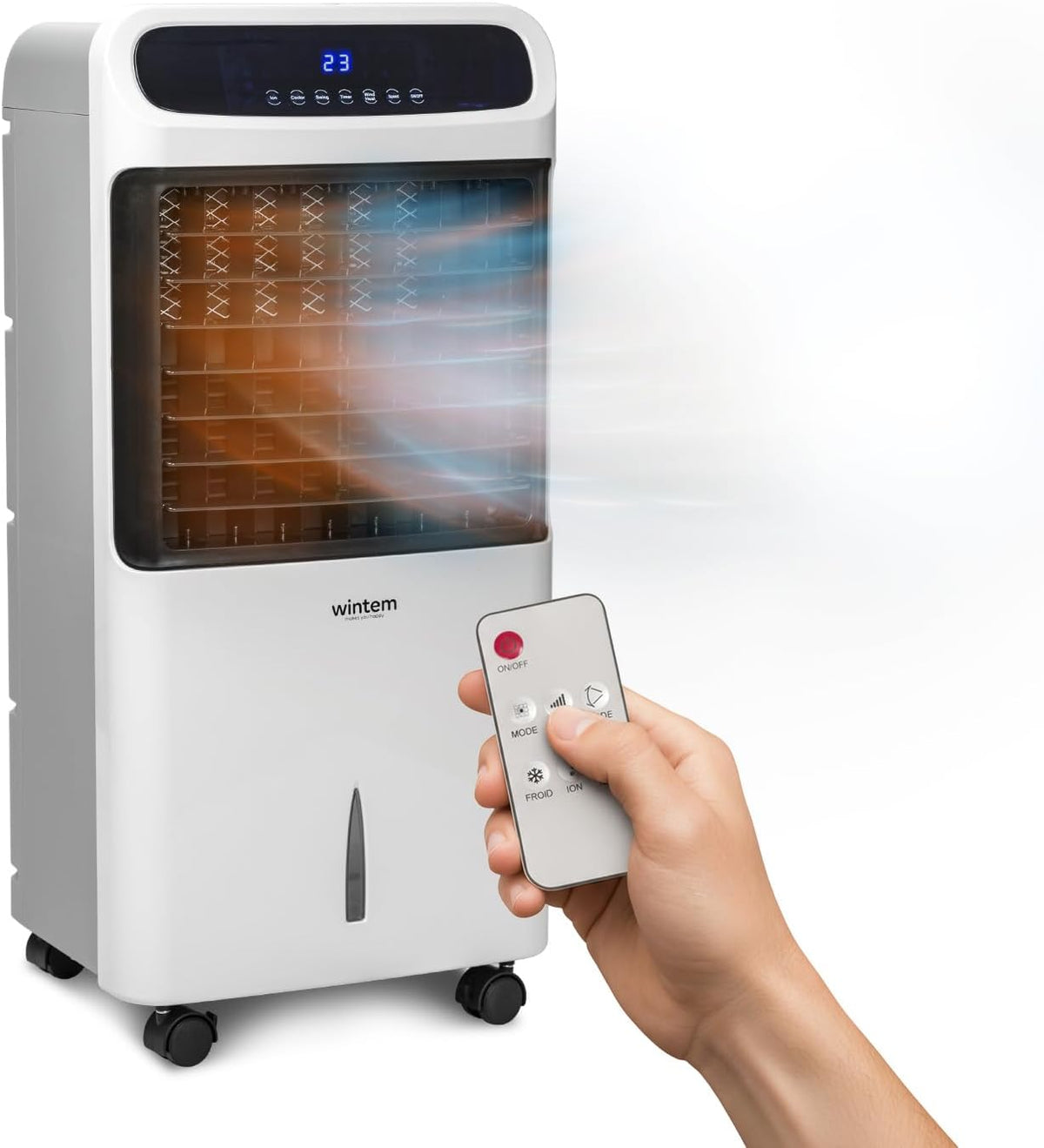 Avilia - Verdunstungskühler Trio Clima 4-in-1 Kalt/Warm 80-2000 W mit Befeuchtung, Praktisch, 10 l
