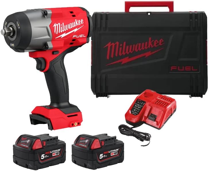 MILWAUKEE Akku-Schlagschrauber M 18 ONEFHIWF12-502 × 18 Volt / 5,0 Ah Li-Ion, Bohrmaschine, Handsäge