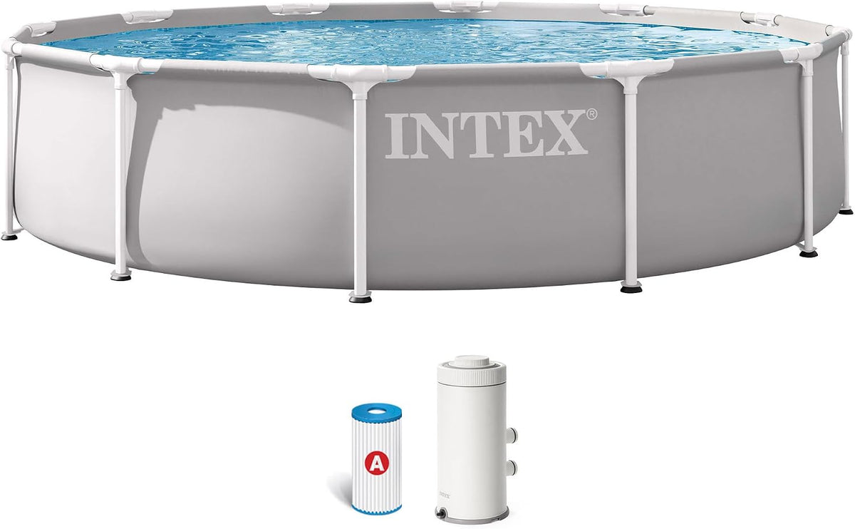 Intex 26712ND 3,66 m x 76 cm Prism Frame Premium Pool Set (inkl. Filterpump), 220-240 V, 2,006 l, 6,503 l