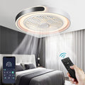 ASJK Deckenventilator mit Licht, Deckenlampe, Schlafzimmerventilator, 72 W, 2 Stunden, 8 Stunden, APP, LED, Weiß