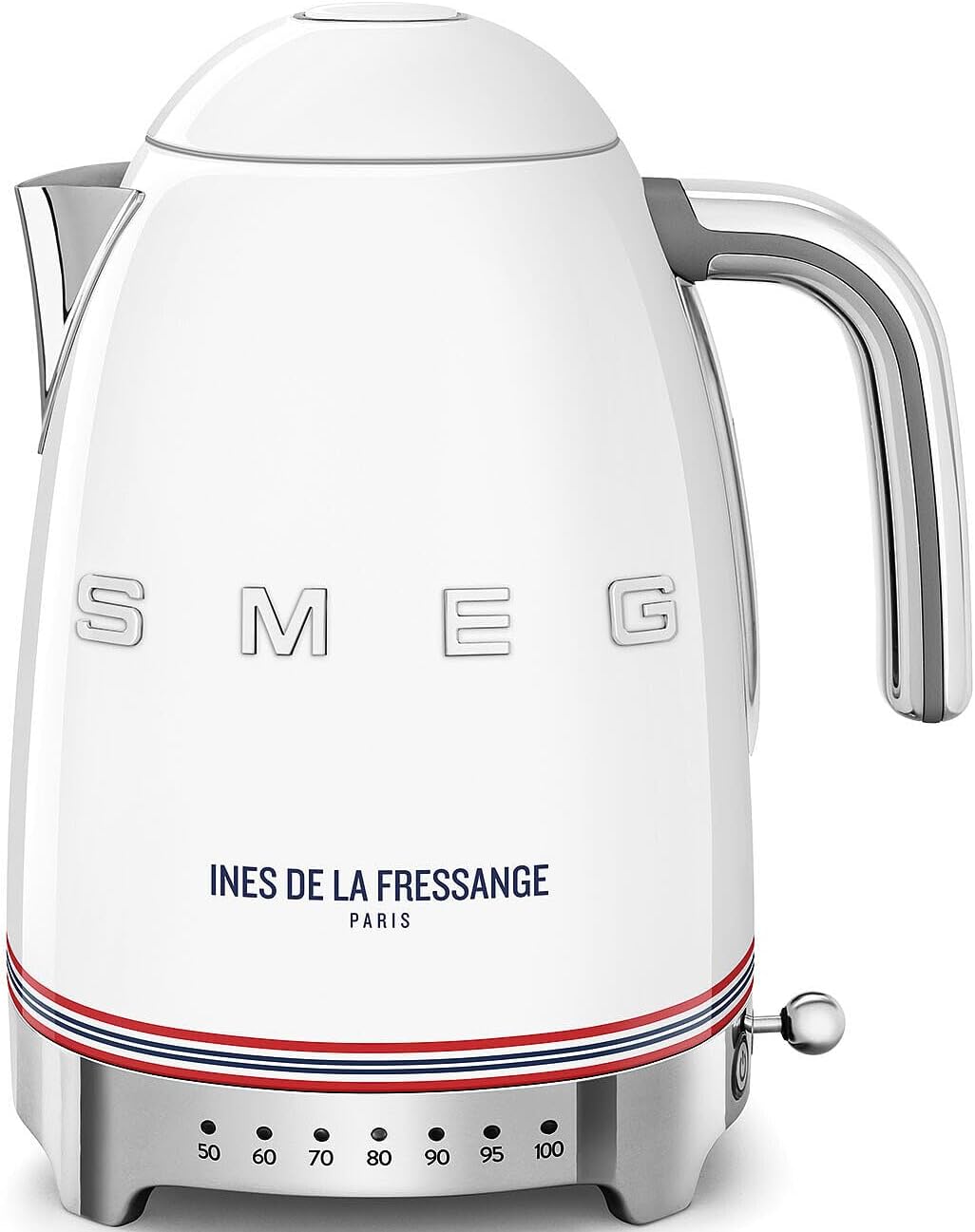 Smeg KLF04IDFEU 1,7-l-Wasserkocher mit Temperaturwahl 50–100 °C, 2.400 W, 20 Min. Warmhalten, Kalkfilter, Abschaltautomatik, Design Edition