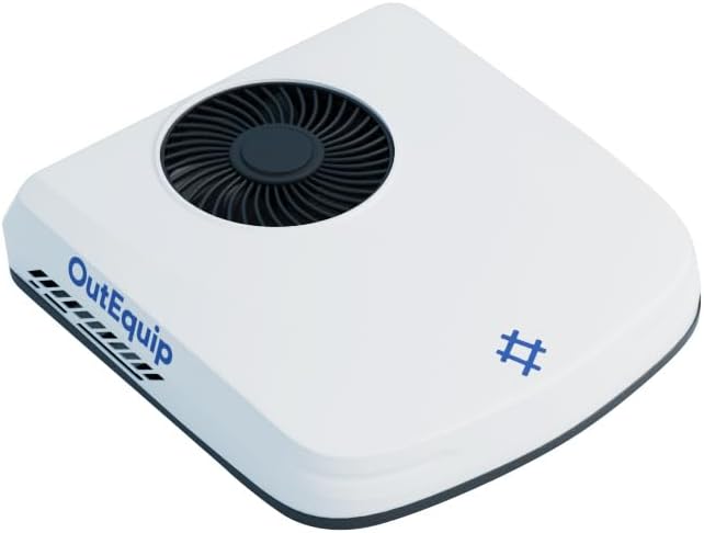 outequip Klimaanlage, 12 V, 10000 BTU, Weiß/Schwarz