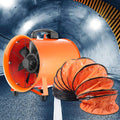 OMGGYER Rohrventilator Axiallüfter Tragbare Industrieventilator, Durchmesser des Lüfters: 250 mm 9, Axialmotor 520 w, Orange