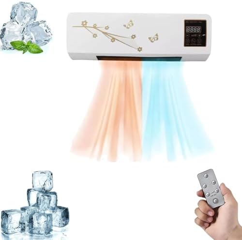 JXYQ Tragbare Klimaanlage schneller Kühl- Split-Klimaanlage, Heizleistung: 1800 W PTC-Schnellheizung, Fernbedienung, Timer, Weiß/Schwarz