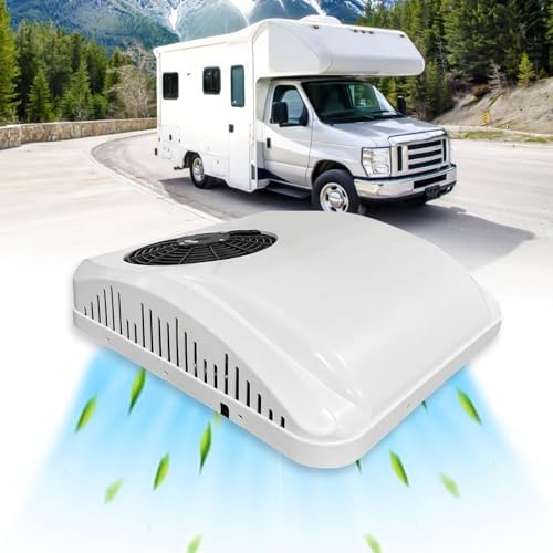 Generisch Dachklimaanlage, 8800 BTU AC Einheit mit Heiz- und Kühlfunktion für Wohnmobil, 12 V/24 V, 2300 W, 20 dB, LKW, Boot, Wohnwagen, Weiß