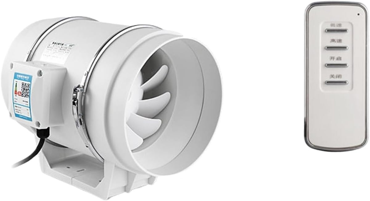 KFVMVTDW Kanalventilator Turmventilator, diagonaler Strömungsverstärker(8 Zoll dual speed 200 MM remote), Hochleistungs-Axialventilator, Weiß