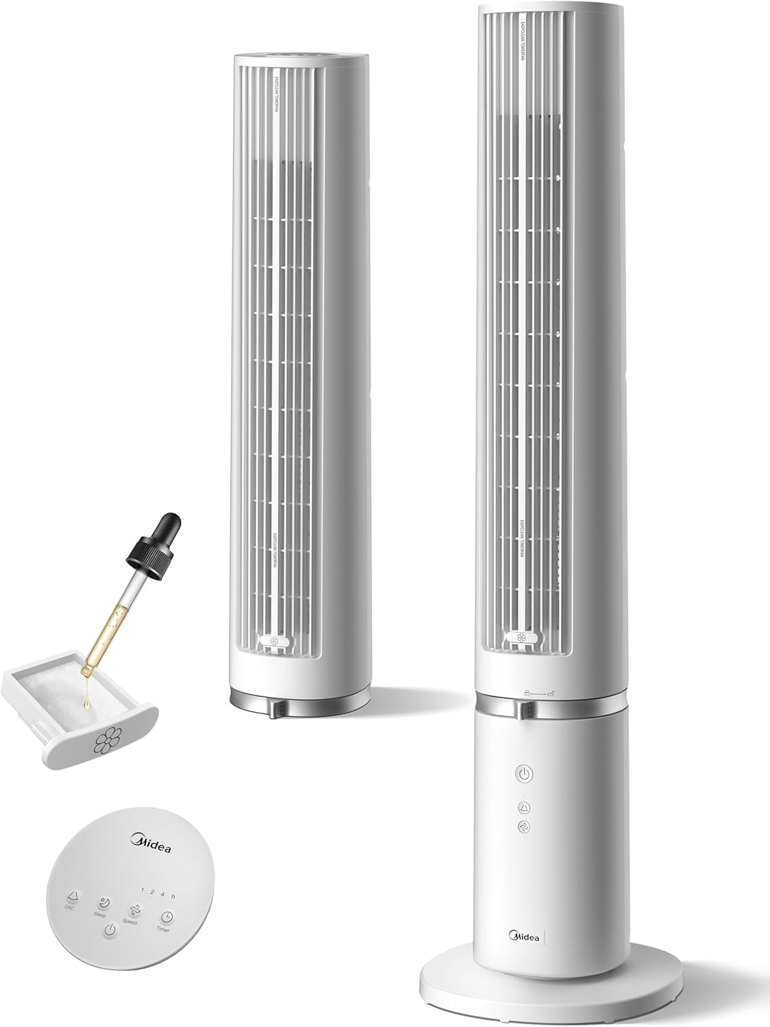 Midea MTF25FRG 40 Zoll leiser Turmventilator für Haus und Schlafzimmer, 9 m, 34 dB, 28 dB