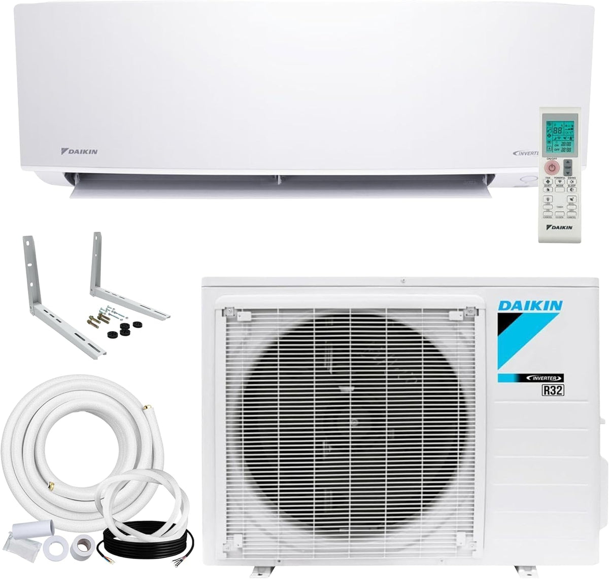 Daikin 12,000 BTU 18 SEER2 Entra R32 Series Ductless Mini Split Heat Pump System, Outdoor