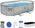 Bestway Power Steel Swim Vista Series Frame Pool Komplett-Set mit Filterpumpe 427 × 250, Outdoor, 100 cm