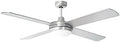 V-TAC Deckenventilator Ventilator mit Fernbedienung Esszimmer Lüfter Kühler Glas opal, Deckenleuchte, Silber