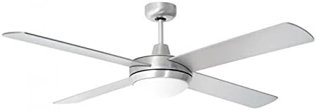 V-TAC Deckenventilator Ventilator mit Fernbedienung Esszimmer Lüfter Kühler Glas opal, Deckenleuchte, Silber
