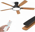 Taloya Deckenventilator mit Beleuchtung und Fernbedienung, Deckenleuchte, Minimalistisch, 35 dB, Led, Schwarz