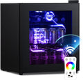 HCK 48 l Mini Kühlschrank mit Glastür Leise 39 dB, Getränkekühlschrank, Außenkühlschrank, 107 l, LED-Beleuchtung