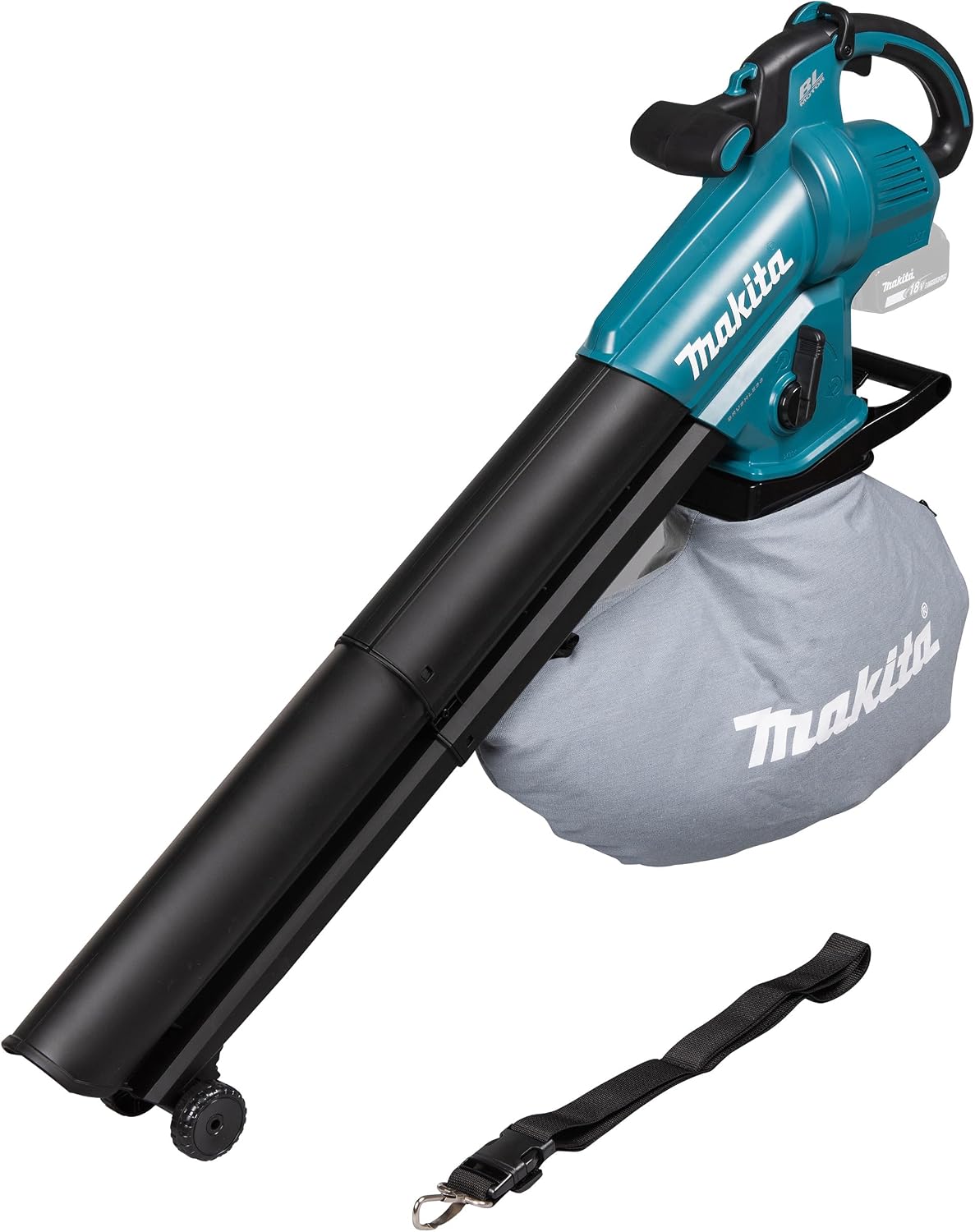 Makita DUB187Z 18-V-Akku-Laubbläser für Garten und Werkstatt, 98 m/s, 192 m3/h, 3 Stufen, Dauerbetrieb, optionale Saugfunktion, ohne Akku/Ladegerät